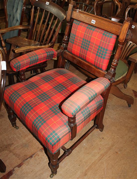 Victorian oak armchair, H.3ft 3in.